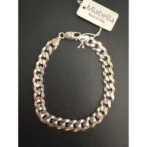 Sterling Silver Bracelet Miabella Italy Curb Link 925